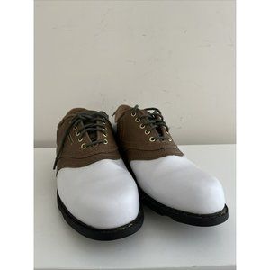 Dunlop Classic Saddle Cleat Mens Golf Shoes Size 9 M2840c White and Tan